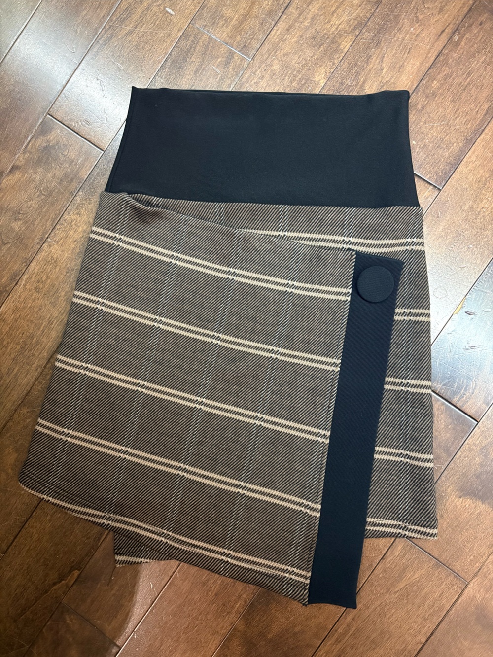 Ruelle Vintage Striped Wrap Mini Skirt w/ Wide Stretch Waistband - Size S